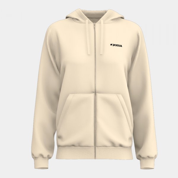 Дамски суитшърт с качулка ZIP-UP HOODIE бежово