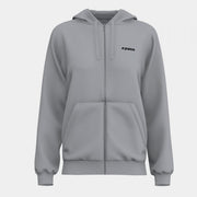 Дамски суитшърт с качулка ZIP-UP HOODIE сиво оранжево флуоресцентно