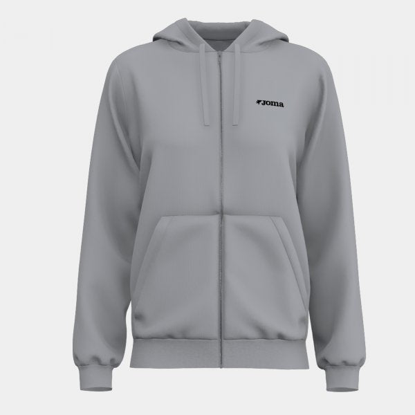 Дамски суитшърт с качулка ZIP-UP HOODIE сиво оранжево флуоресцентно