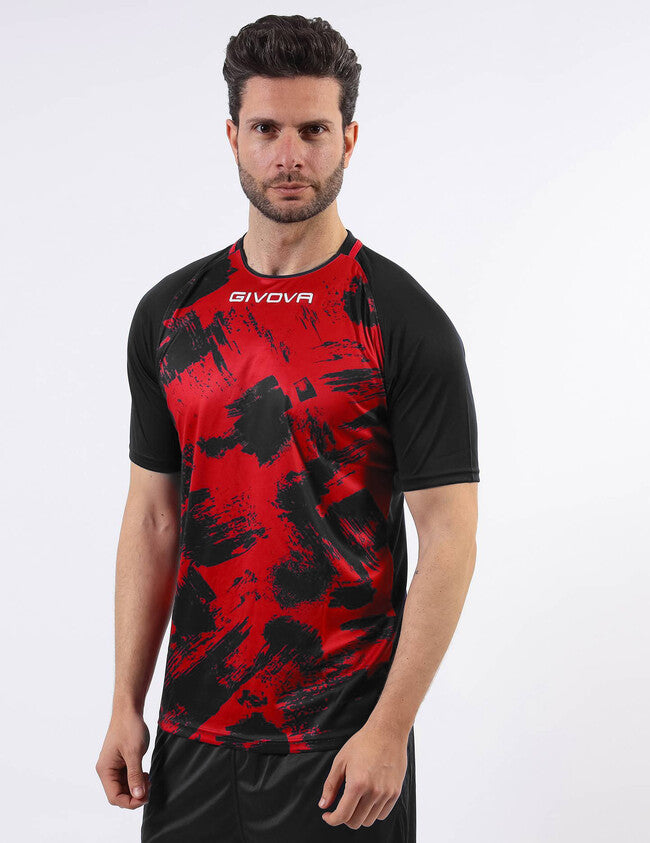 SHIRT ART INTERLOCK M/C ROSSO/NERO