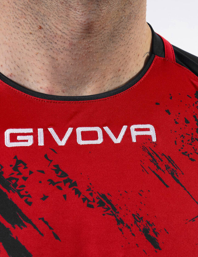 SHIRT ART INTERLOCK M/C ROSSO/NERO