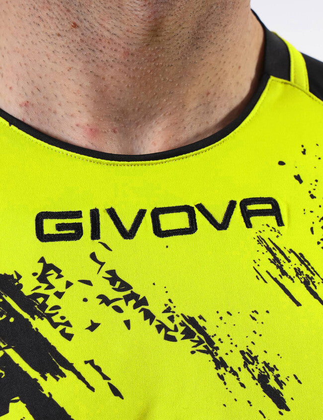 SHIRT ART INTERLOCK M/C GIALLO FLUO/NERO