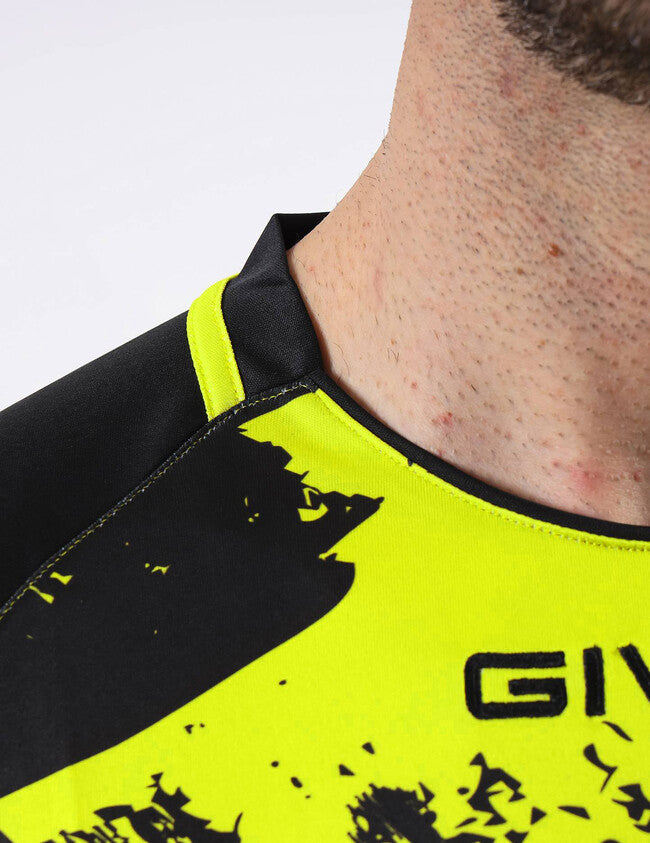 SHIRT ART INTERLOCK M/C GIALLO FLUO/NERO
