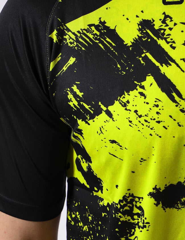 SHIRT ART INTERLOCK M/C GIALLO FLUO/NERO