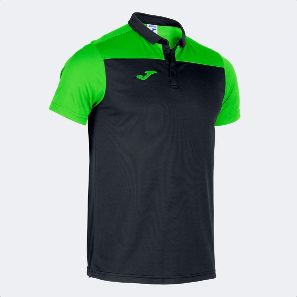 Поло блуза HOBBY II SHORT SLEEVE POLO черно флуоресцентно зелено