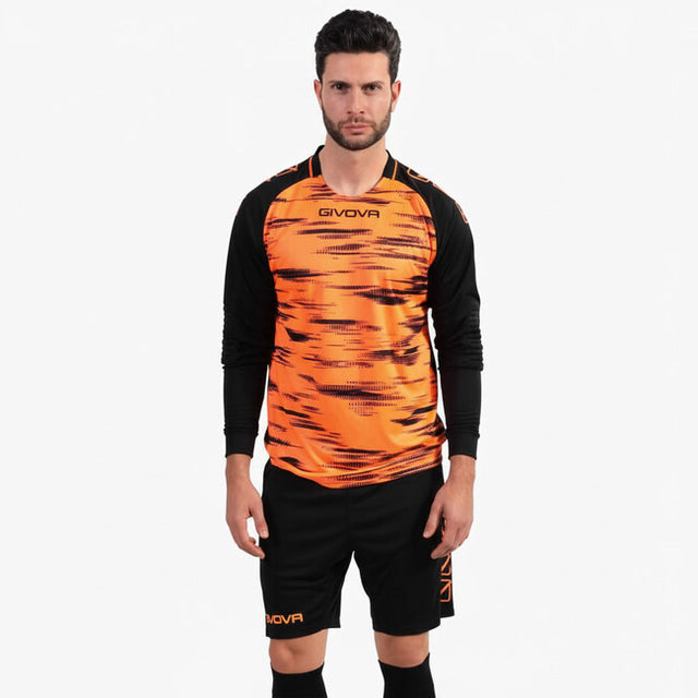 Вратарска фланелка KIT PORTIERE DIFESA флуо оранжево-черно