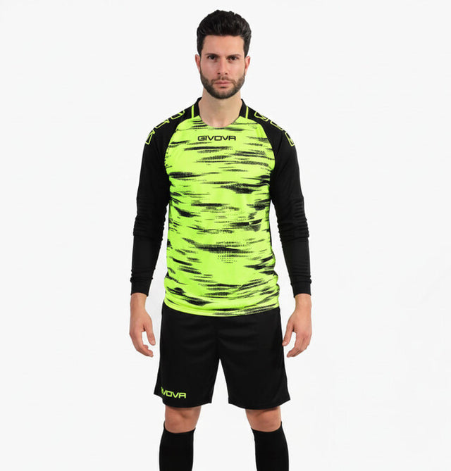 Вратарска фланелка KIT PORTIERE DIFESA флуо жълто-черно