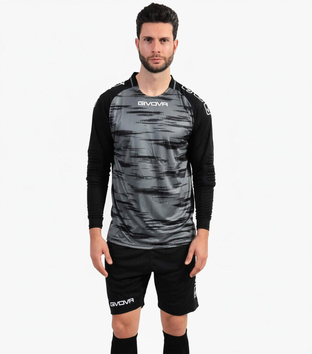Вратарска фланелка KIT PORTIERE DIFESA тъмносиво-черно