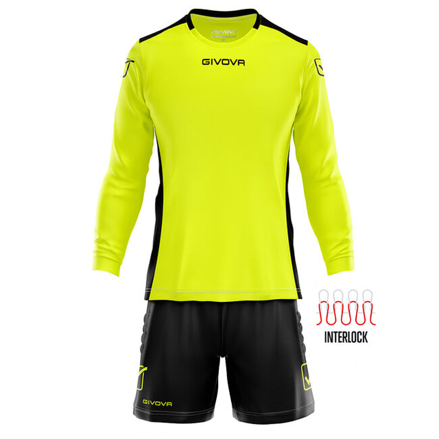 Вратарска фланелка KIT PORTIERE HYGUANA флуо жълто-черно
