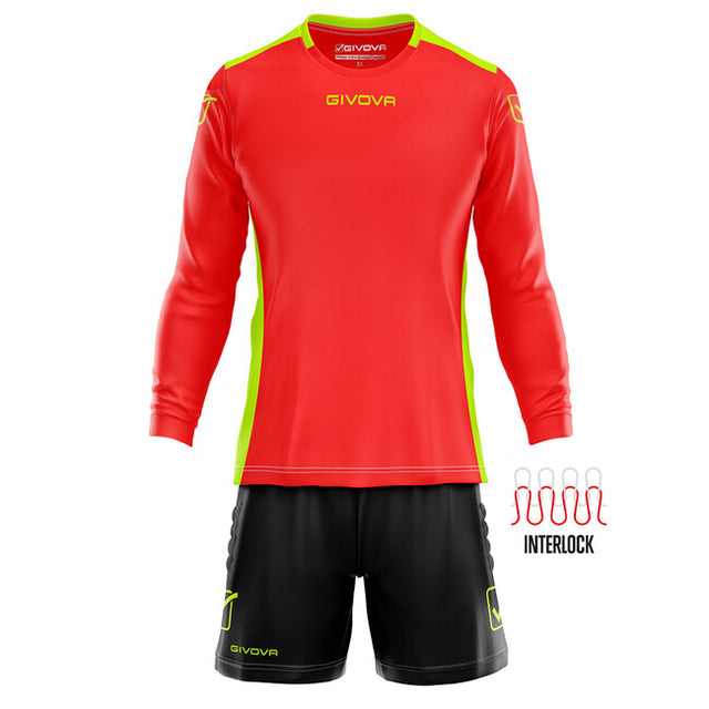 Вратарска фланелка KIT PORTIERE HYGUANA светло червено-черно