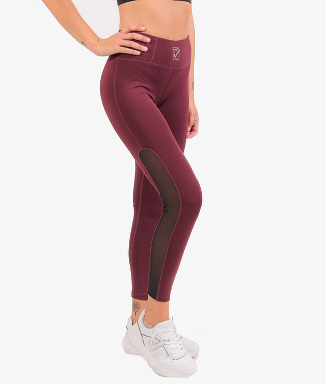Панталони за бягане LEGGINGS MOON черно-черешово