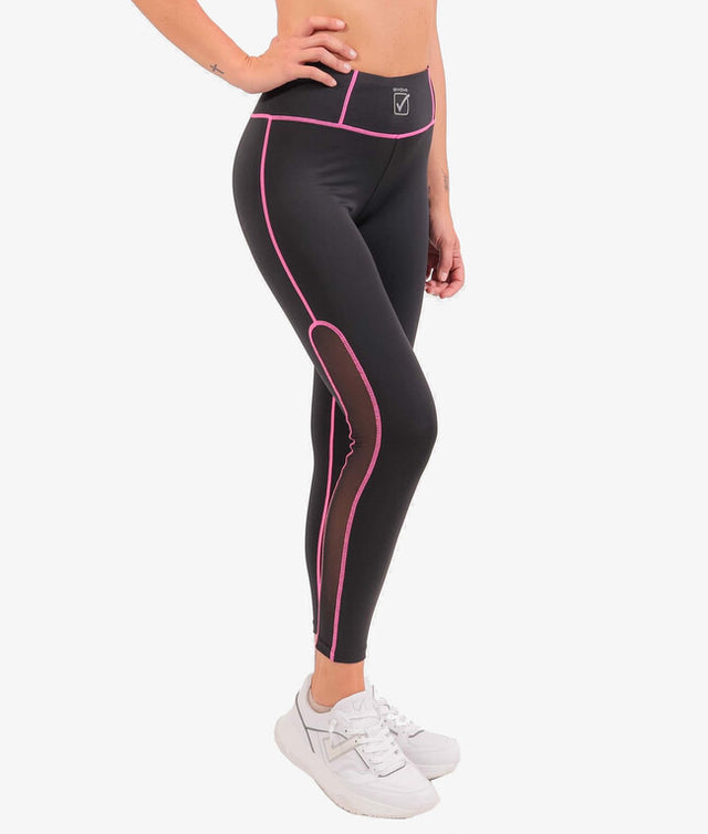 Панталони за бягане LEGGINGS MOON черно-фуксия