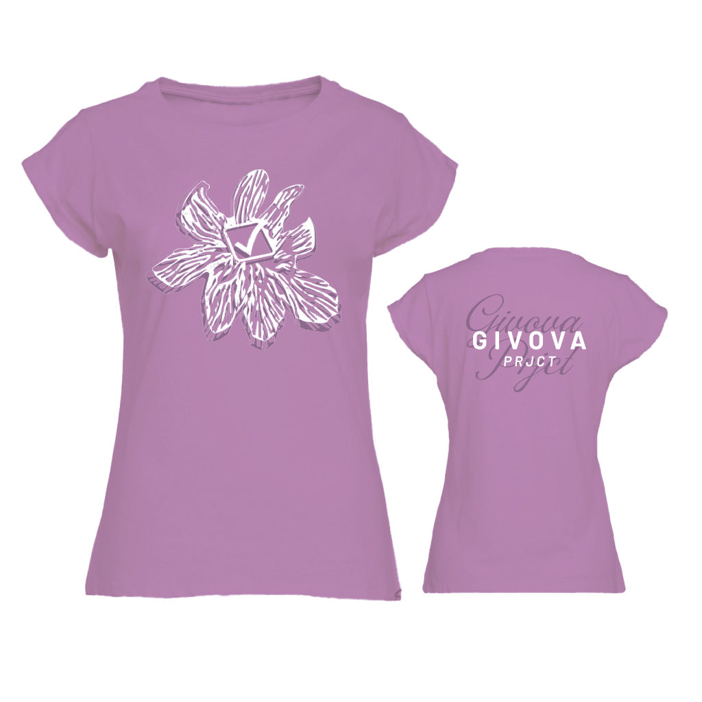 Дамски тениска T-SHIRT LADY FLORAL лилаво