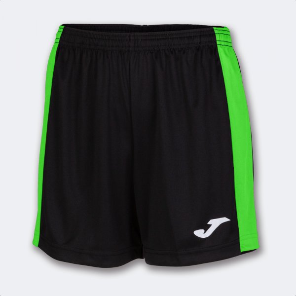 Дамски футболни шорти MAXI SHORT черно флуоресцентно зелено