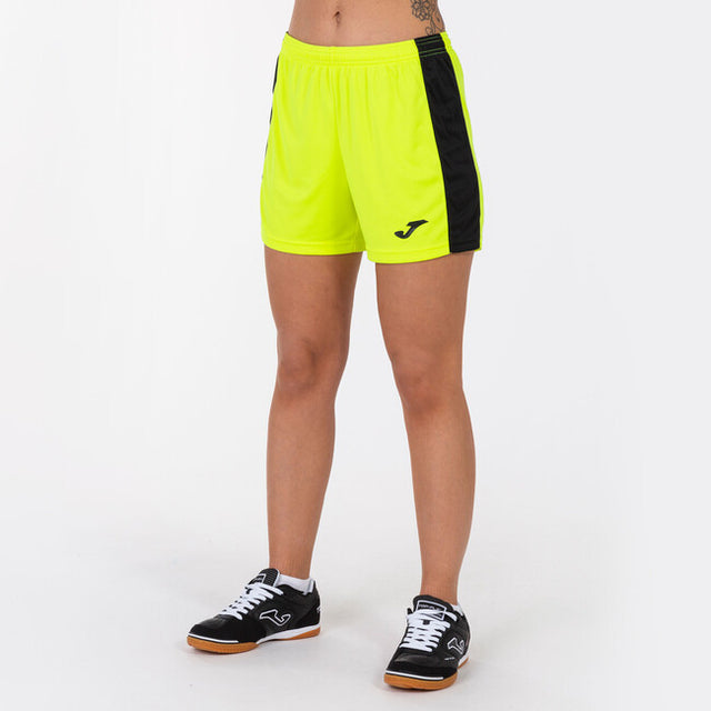 Дамски футболни шорти MAXI SHORT флуоресцентно жълто черно
