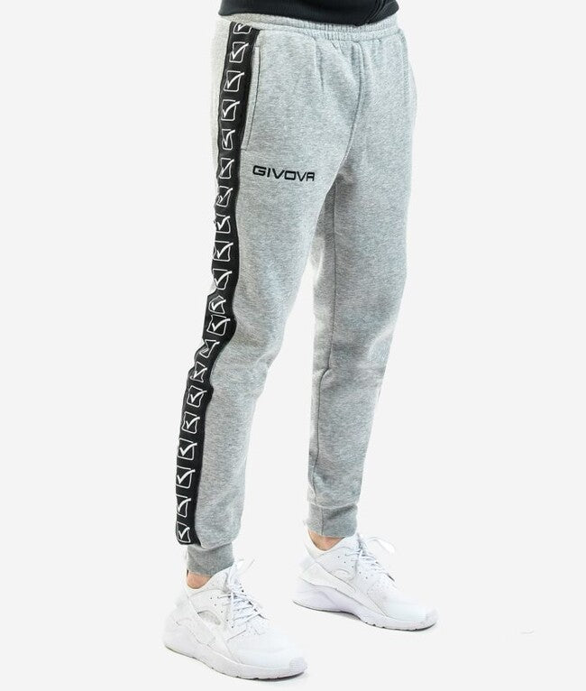 PANTALONE FELPA BAND GRIGIO MELANGE CHIARO