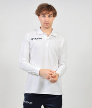 Поло блуза с дълъг ръкав POLO COTONE PIQUET WINTER бяло