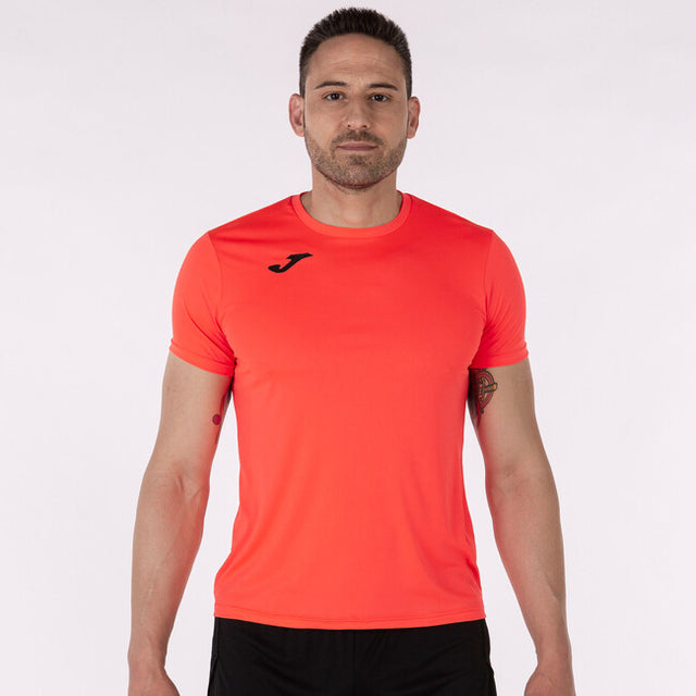 Тениска за бягане RECORD II SHORT SLEEVE T-SHIRT коралово флуоресцентно