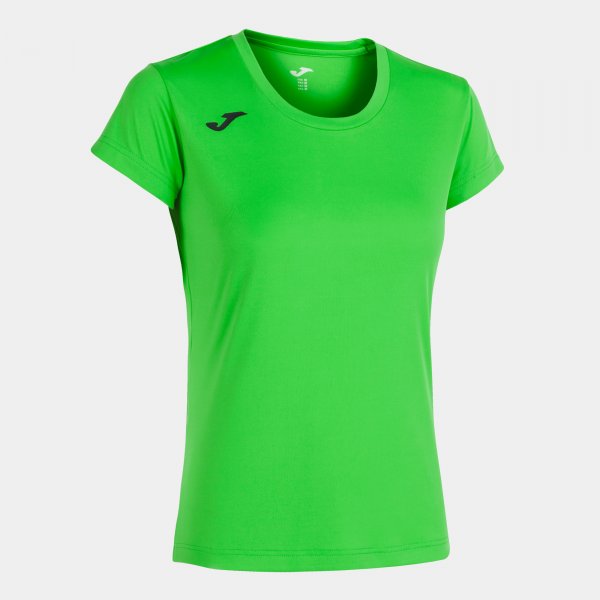 Дамски тениска за бягане RECORD II SHORT SLEEVE T-SHIRT флуоресцентно зелено