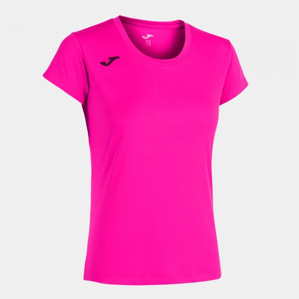 Дамски тениска за бягане RECORD II SHORT SLEEVE T-SHIRT флуоресцентно розово