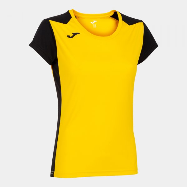Дамски тениска за бягане RECORD II SHORT SLEEVE T-SHIRT жълто черно