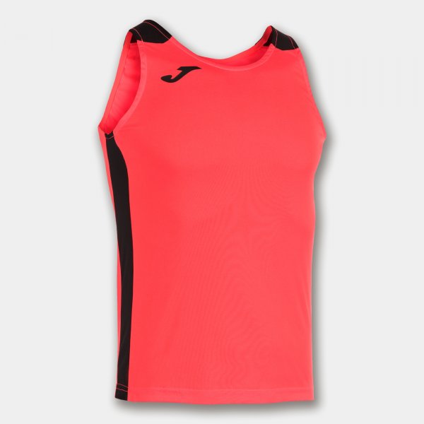 Потник за бягане RECORD II TANK TOP коралово флуоресцентно черно