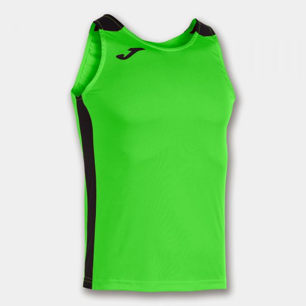 Потник за бягане RECORD II TANK TOP флуоресцентно зелено черно