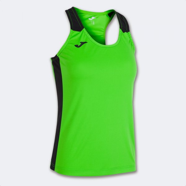 Дамски потник за бягане RECORD II TANK TOP флуоресцентно зелено черно