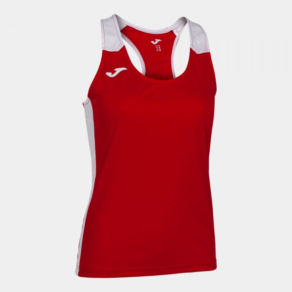 Дамски потник за бягане RECORD II TANK TOP червено бяло