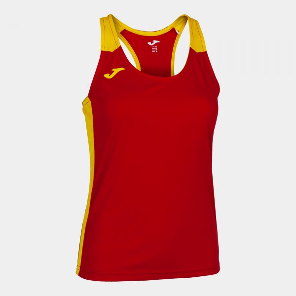 Дамски потник за бягане RECORD II TANK TOP червено жълто