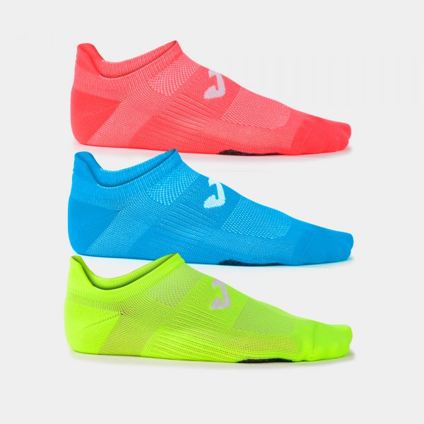 Чорапи за бягане RUNNING NIGHT SOCKS коралово флуоресцентно