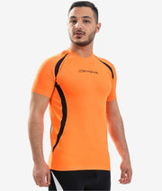 RUNNING SHIRT ARANCIO FLUO/NERO