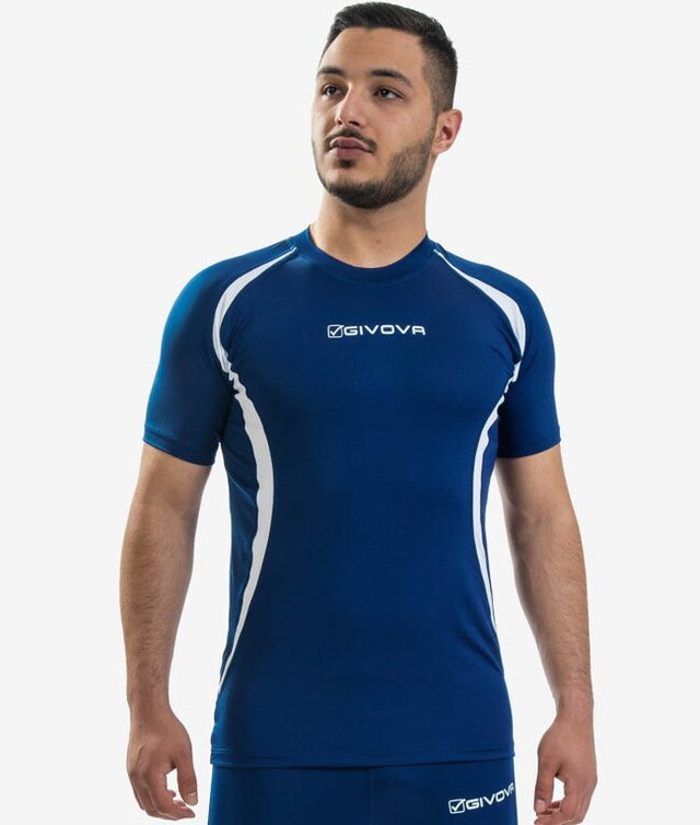 Тениска RUNNING SHIRT синьо-бяло