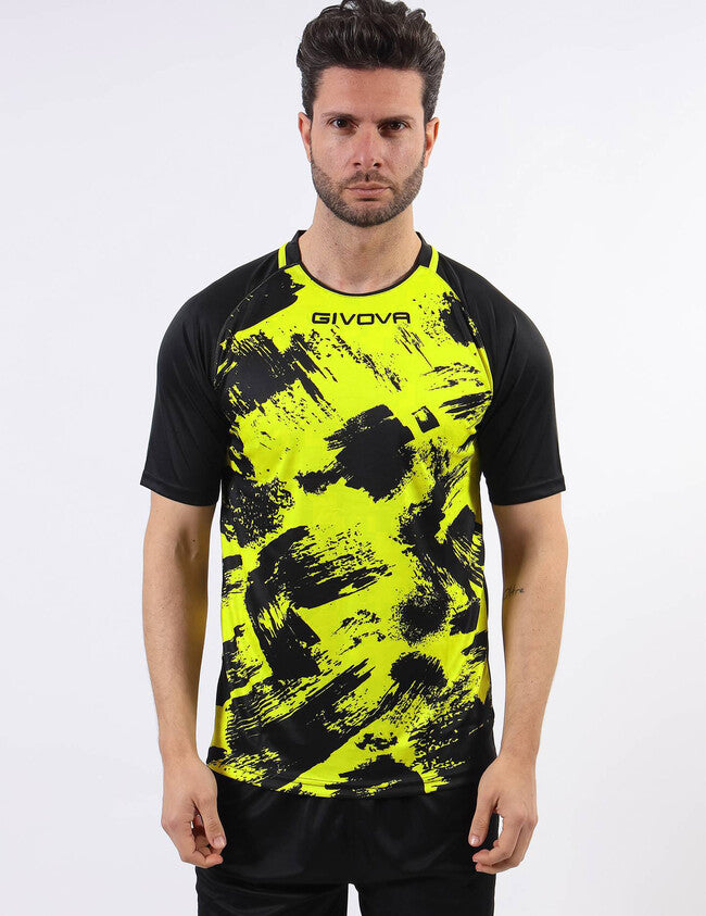 SHIRT ART INTERLOCK M/C GIALLO FLUO/NERO