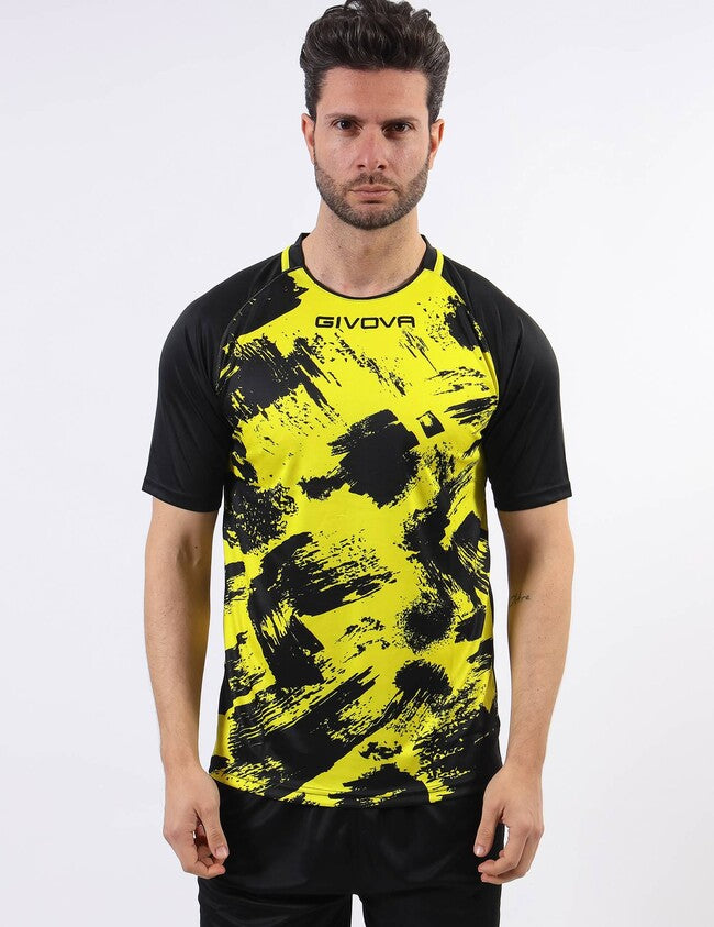SHIRT ART INTERLOCK M/C GIALLO/NERO