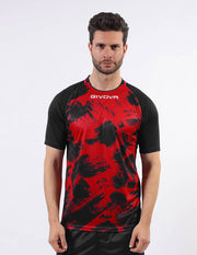 SHIRT ART INTERLOCK M/C ROSSO/NERO