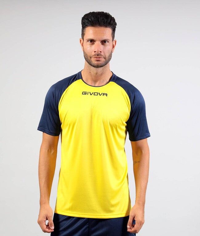 SHIRT CAPO INTERLOCK GIALLO/BLU