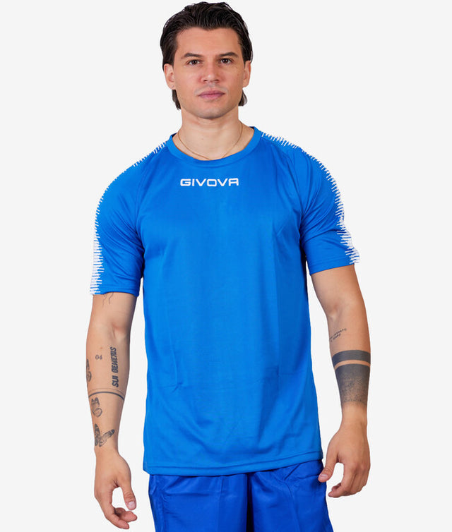 Фланелка / тениска SHIRT CLUB азурно синьо-бяло