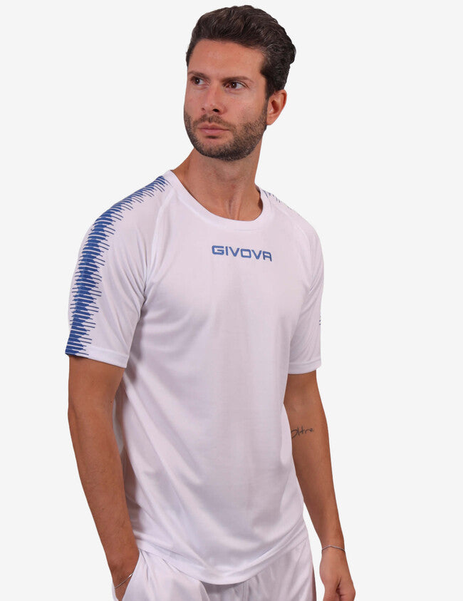SHIRT CLUB IN MESH BIANCO/AZZURRO