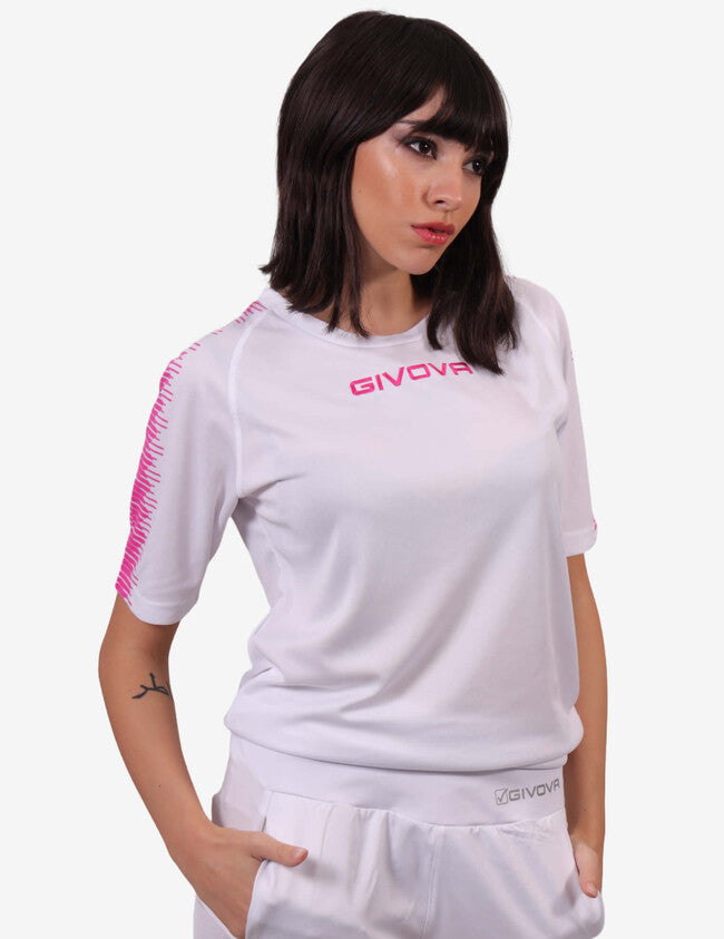 SHIRT CLUB IN MESH BIANCO/FUXIA