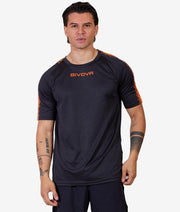 SHIRT CLUB IN MESH NERO/ARANCIO FLUO