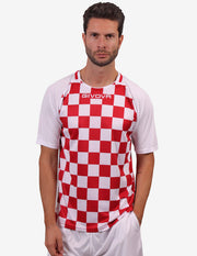 SHIRT DAMA INTERLOCK BIANCO/ROSSO