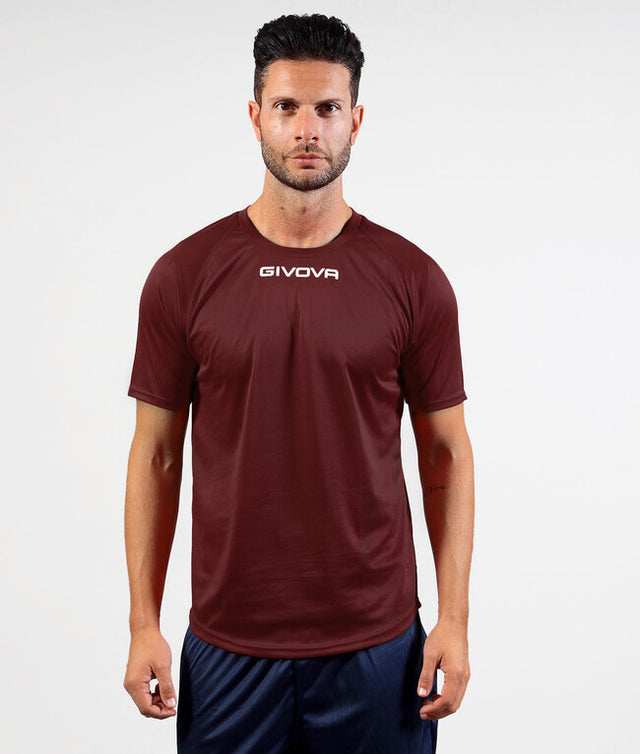 Тениска с къс ръкав SHIRT GIVOVA ONE MICROFORATA гранатово