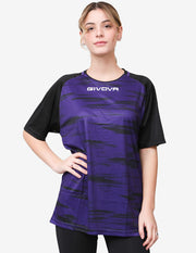 SHIRT PIXEL INTERLOCK VIOLA/NERO