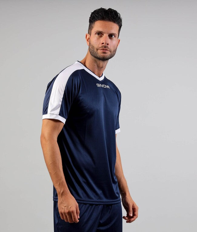 SHIRT REVOLUTION INTERLOCK BLU/BIANCO