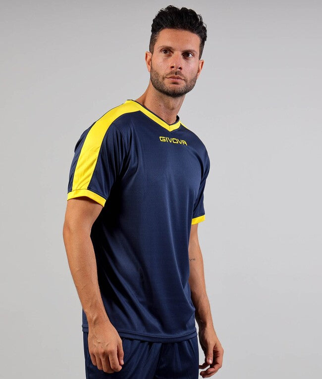 SHIRT REVOLUTION INTERLOCK BLU/GIALLO