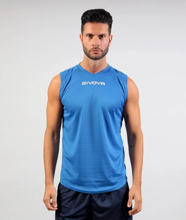 Спортен потник SHIRT SMANICATO GIVOVA ONE азурно синьо