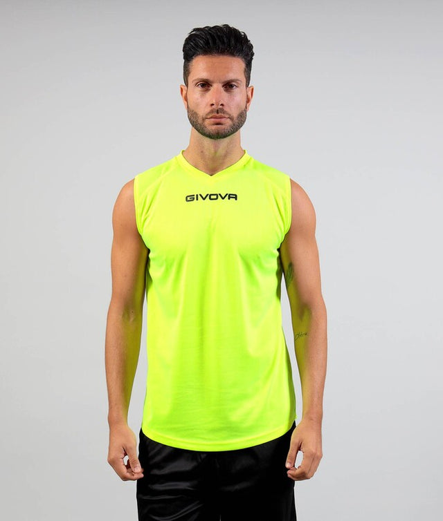 Спортен потник SHIRT SMANICATO GIVOVA ONE флуо жълто