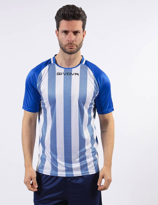 SHIRT TRATTO INTERLOCK AZZURRO/BIANCO