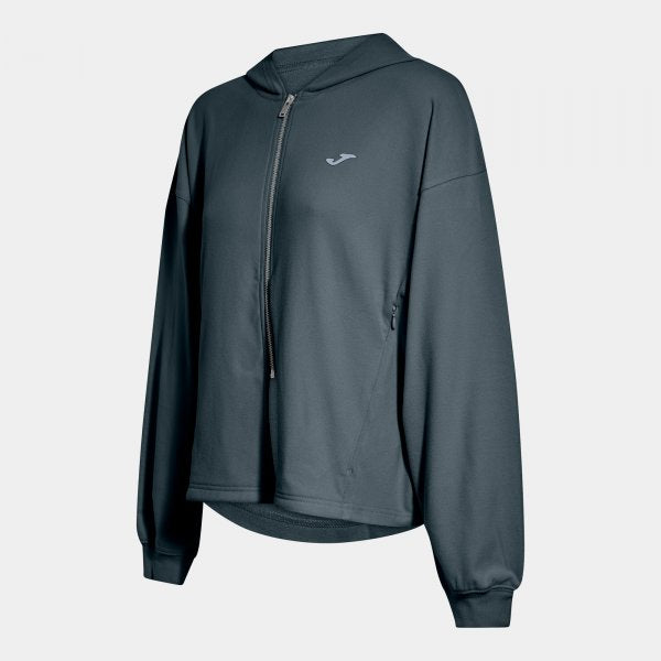 Дамска суитшърт SOFT ZIP-UP HOODIE синьо - сиво